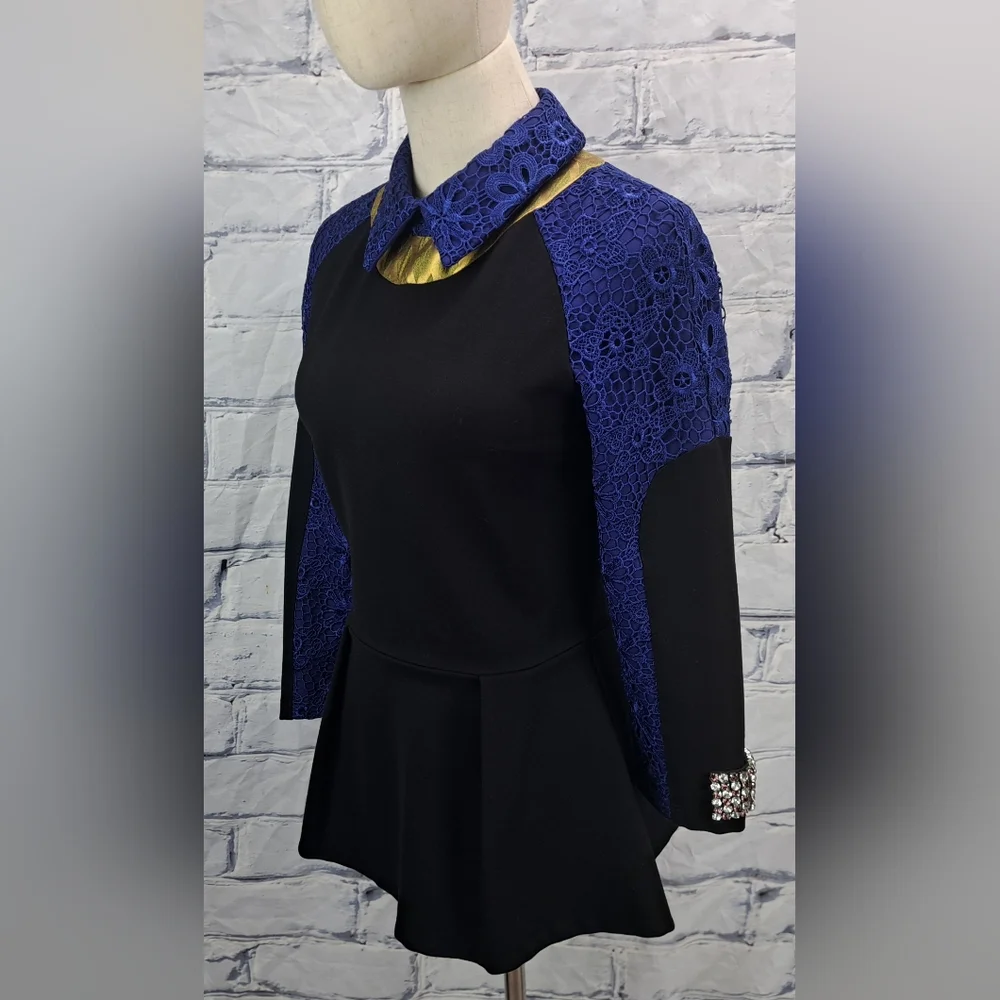 Givenchy Paris Women's Top Purple Black Crystals Italy Small - Picture 10 of 13